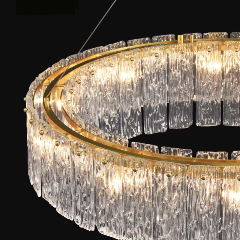 JIANKEXING LED-Glas-Kronleuchter Modern in Silber und Transparent für Wohnzimmer, Schlafzimmer oder Esszimmer - Bild 4