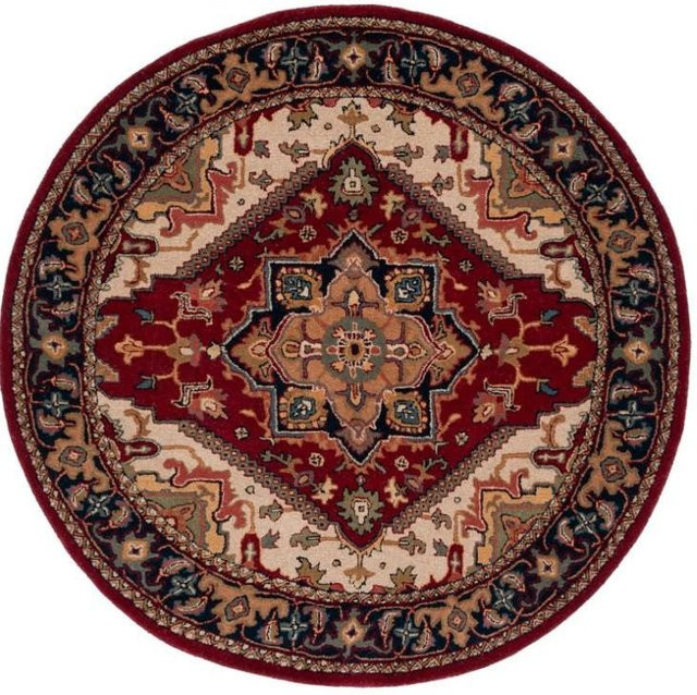 Runder Teppich Lodestar in Multicolour mit ethnischem Retro-Design, rutschfest und pflegeleicht, Durchmesser: 80 cm - Bild 1