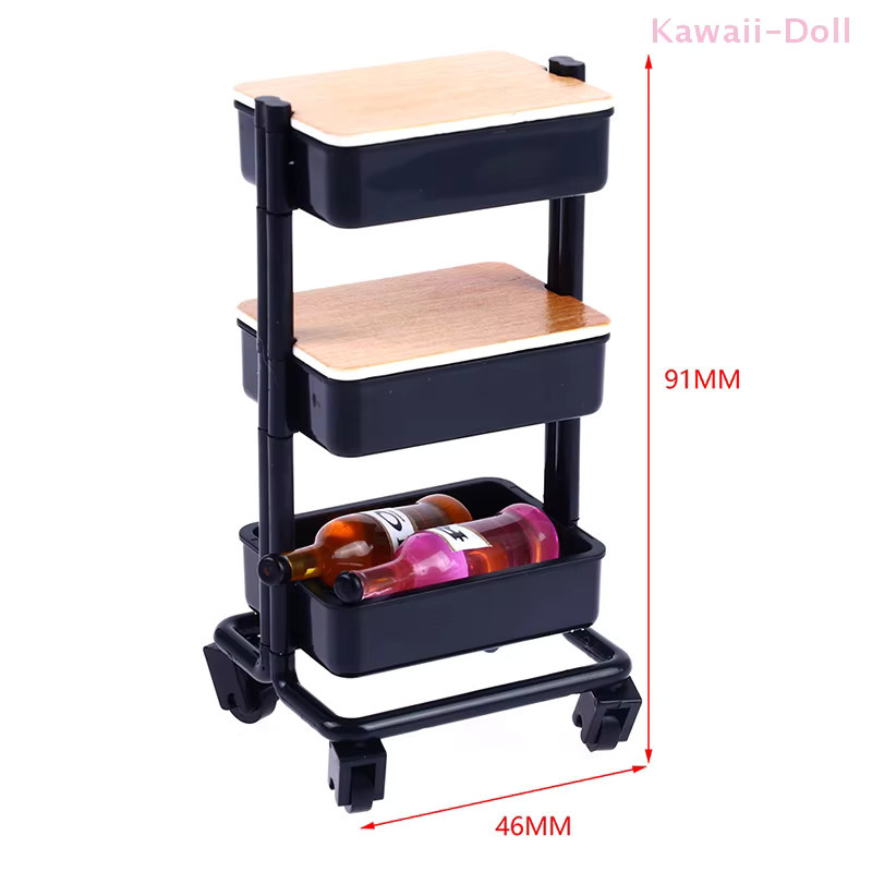 DIAPER&CORED Miniatur Trolley Esszimmer Warenkorb, Möbel mit Rädern, 1-teiliges Set - Bild 5