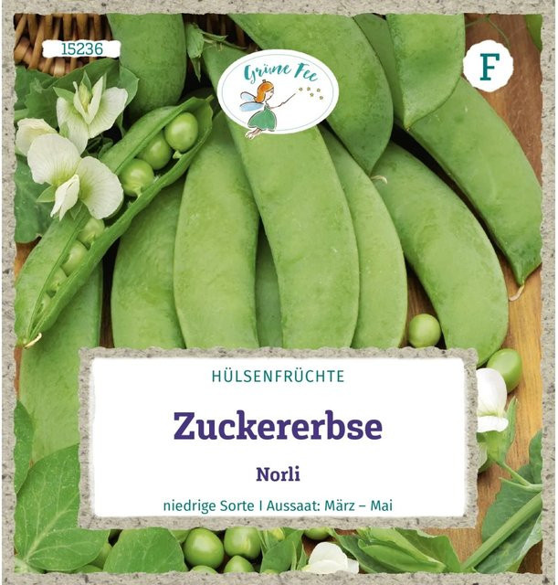 Grüne Fee Zuckererbse Norli Saatgut für Beet und Topf - Bild 1