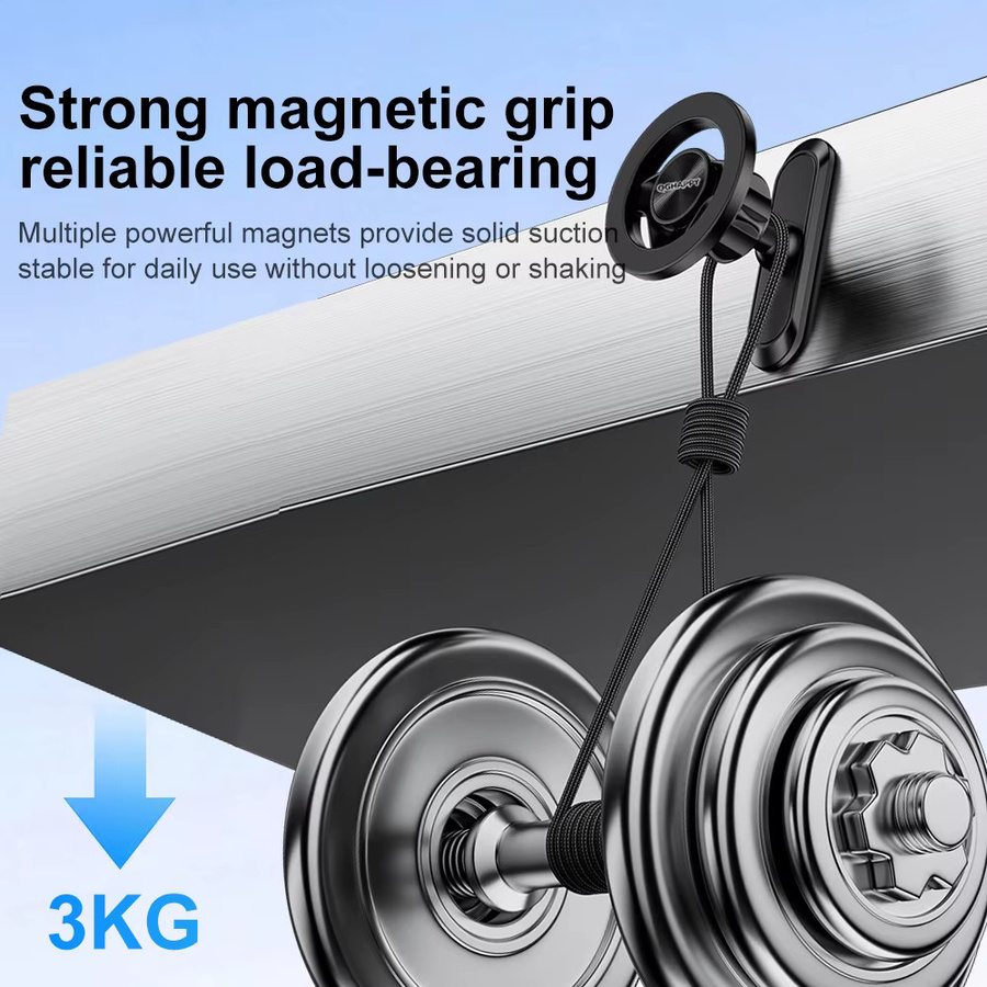 Dualer starker magnetischer Handyhalter für das Auto, 360 Grad verstellbarer Metallständer für MagSafe, iPhone 16 15 Pro, Samsung, Xiaomi, Schwarz - Bild 3