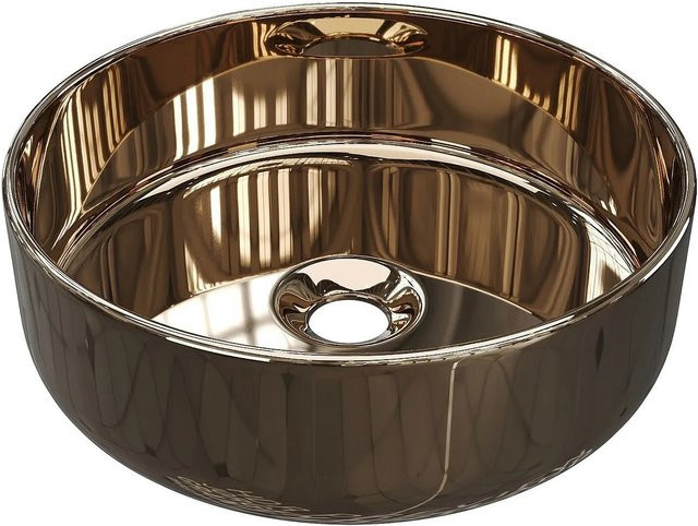 Vente-unique Aufsatzwaschbecken Kanelle in Bronzefarben, Durchmesser: 36 cm - Bild 1