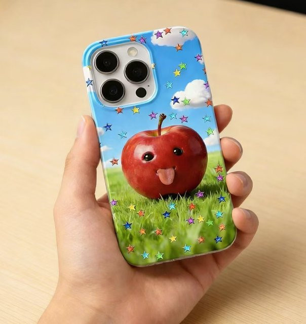 Kreative iPhone Handyhülle mit Blaubeer-Sternenmuster im Y2K-Design, Blau/Mehrfarbig - Bild 1
