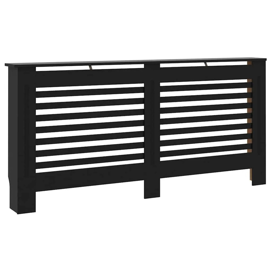 vidaXL Heizkörperverkleidung in Schwarz mit modernem Latten-Design aus MDF, B/H/T: 172 x 81,5 x 19 cm - Bild 2
