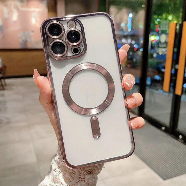 Transparente magnetische Silikonhülle für Apple iPhone 11 12 13 14 Pro Max mit MagSafe Unterstützung - Bild 1