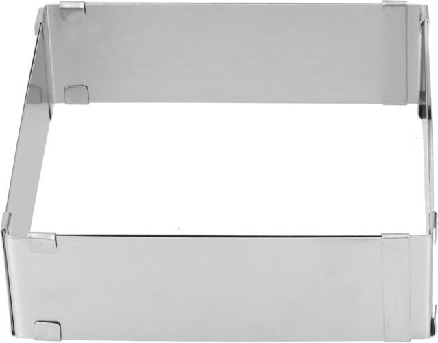 TOMTOP JMS Ausziehbarer quadratischer Mousse Ring aus Edelstahl in Silber, Backform für Kuchen und Kekse, Breite: 16 bis 28 cm - Bild 1