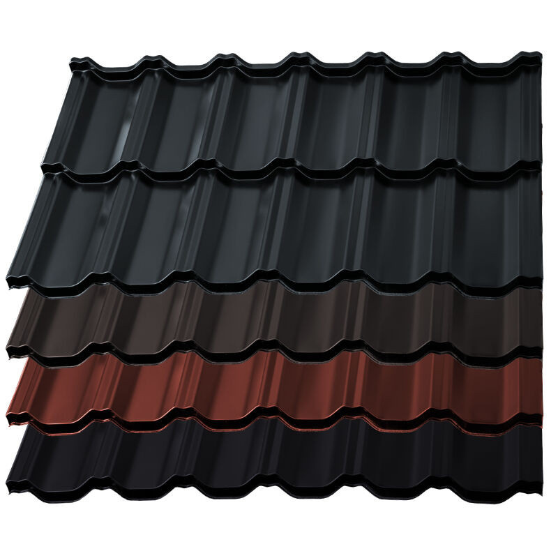 Blachotrapez Pfannenmodul German Simetric aus Stahl in Schwarz, Modullänge: 350 mm, Materialstärke: 0,50 mm - Bild 1
