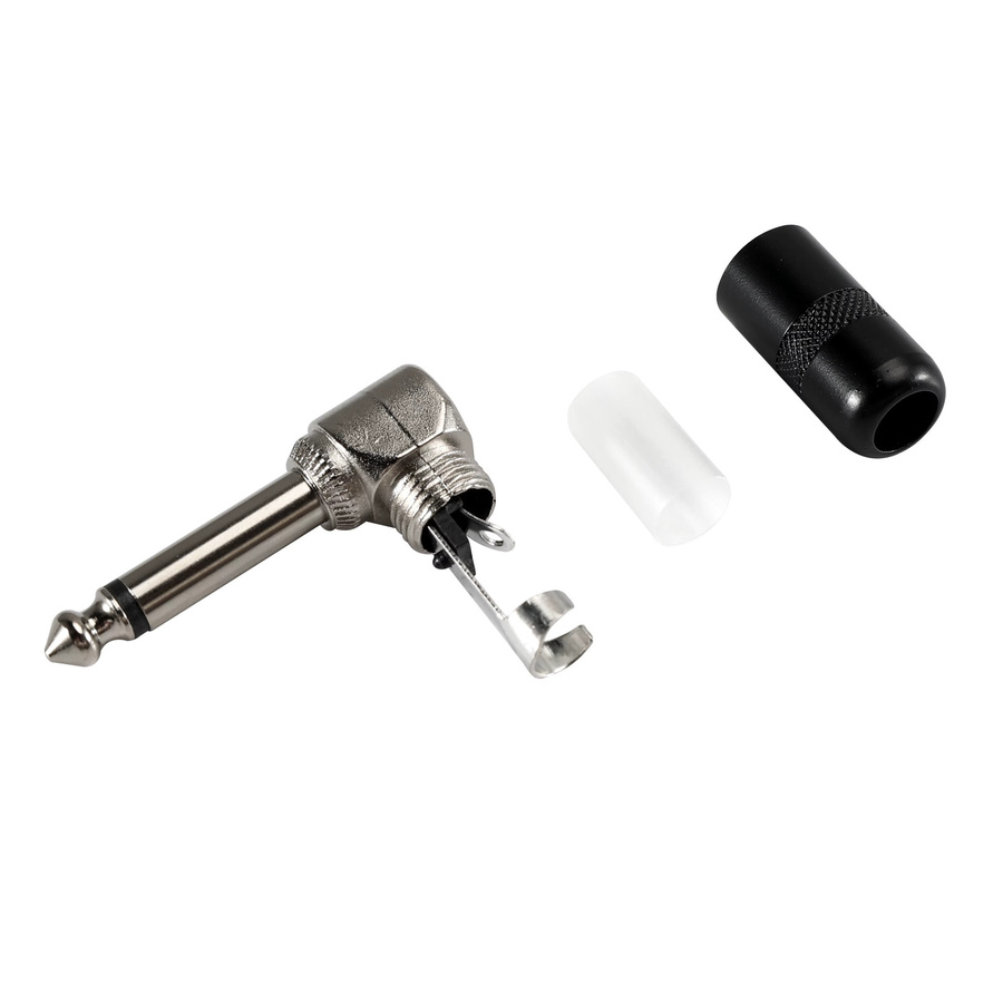 Pro C Mono-Stereo-Audio-Stecker mit kurzem Barrel und rechtwinkligem 3,5 mm Klinkenanschluss in Schwarz Nickel für Mixer und Gitarreneffekt-Patchkabel - Bild 2