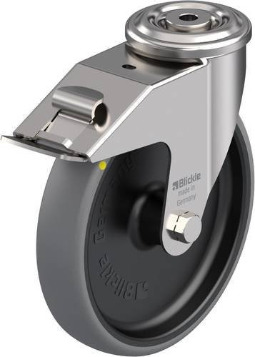 Blickle LEXR-TPA 200G-FI-ELS Lenkrolle mit Feststeller in Schwarz-Grau aus Edelstahl und Kunststoff mit einem Rad-Durchmesser von 200 mm und einer Tragfähigkeit von 160 kg - Bild 1