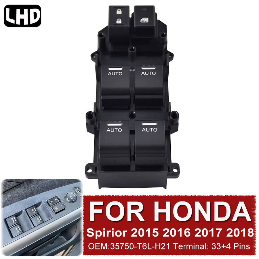 Malcayang Fensterheber Schalter für Honda HRV 2015-2018 Accord Odyssey in Schwarz - Bild 3