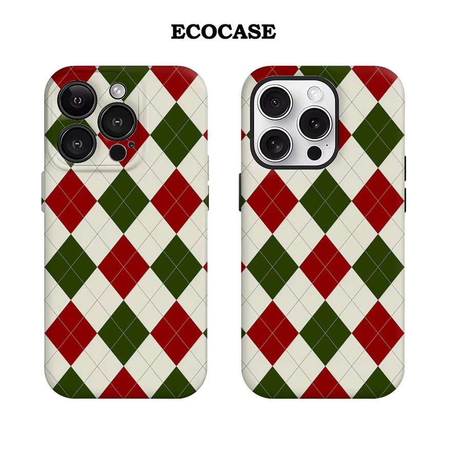 Argyle Classic Christmas Handyhülle für iPhone 17 16 15 14 13 12 11 Pro Max Plus mit doppelschichtiger Rückseite in Multicolour - Bild 2