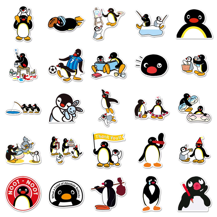 Bandai Cartoon-Pinguin-Familie, wasserfeste Aufkleber, 50-teiliges Set - Bild 2