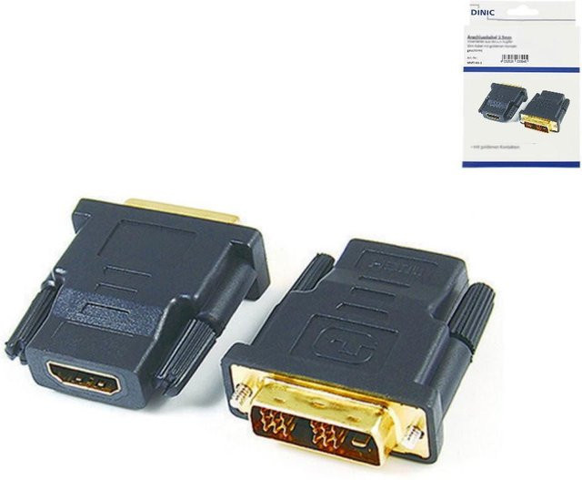 DINIC HDMI auf DVI Adapter mit vergoldeten Kontakten in Schwarz - Bild 1