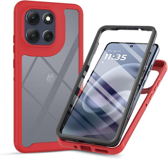 Stoßfeste transparente Defender Hülle mit integriertem Displayschutz für Motorola Moto G86 5G und G56 5G aus PC und TPU - Bild 1
