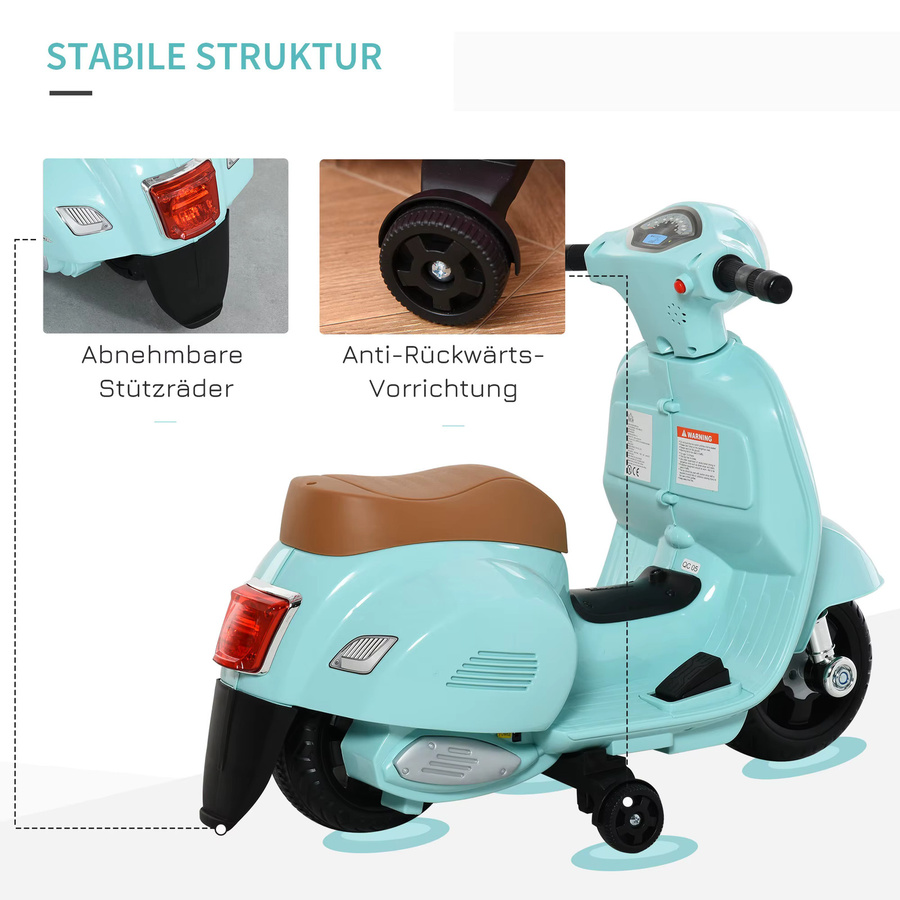 HOMCOM Vespa Elektromotorrad Kindermotorrad Elektrofahrzeug 3 bis 6 Jahren - Bild 5