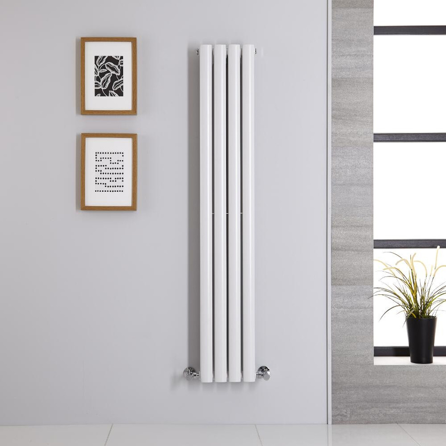 Hudson Reed Design Heizkörper Revive Vertikal Doppellagig Weiß Höhe: 140 cm, Breite: 23,6 cm - Bild 1