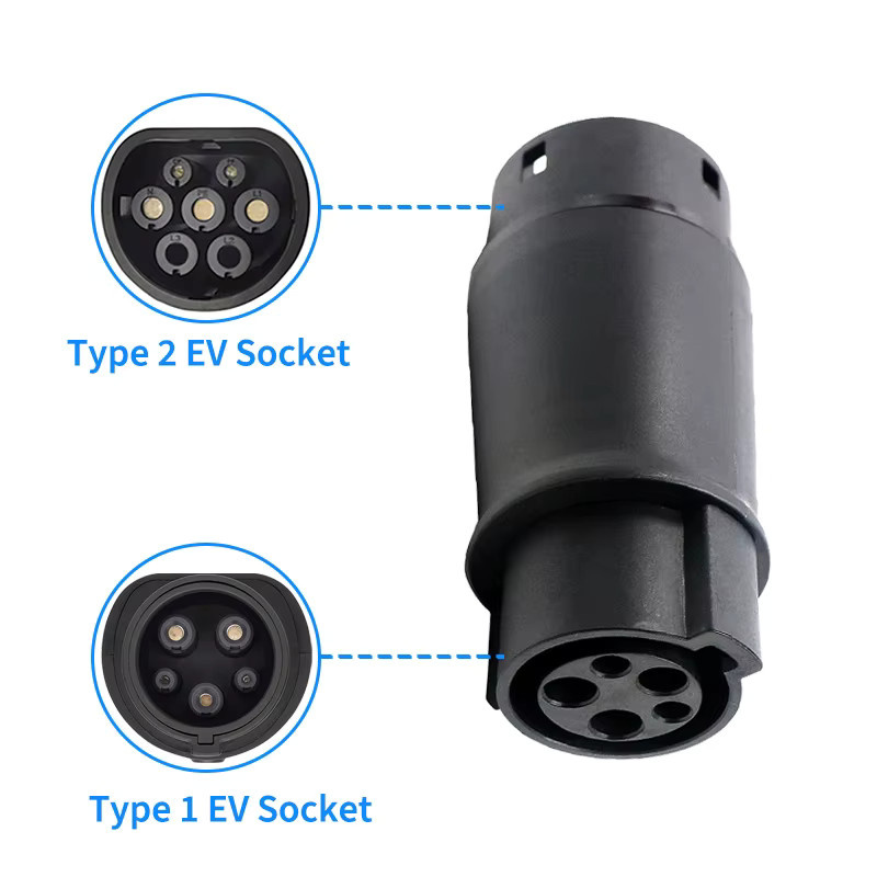 Teschev Elektrofahrzeug Ladeadapter Typ 2 auf Typ 1 J1772 EV-Adapter in Schwarz - Bild 4