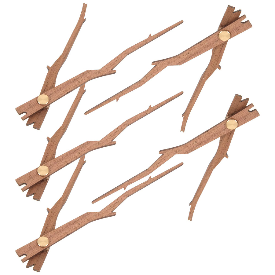 5 Sets Uhrzeiger aus Holz in Braun für DIY-Uhren und Bastelarbeiten mit klassischem Finish - Bild 2