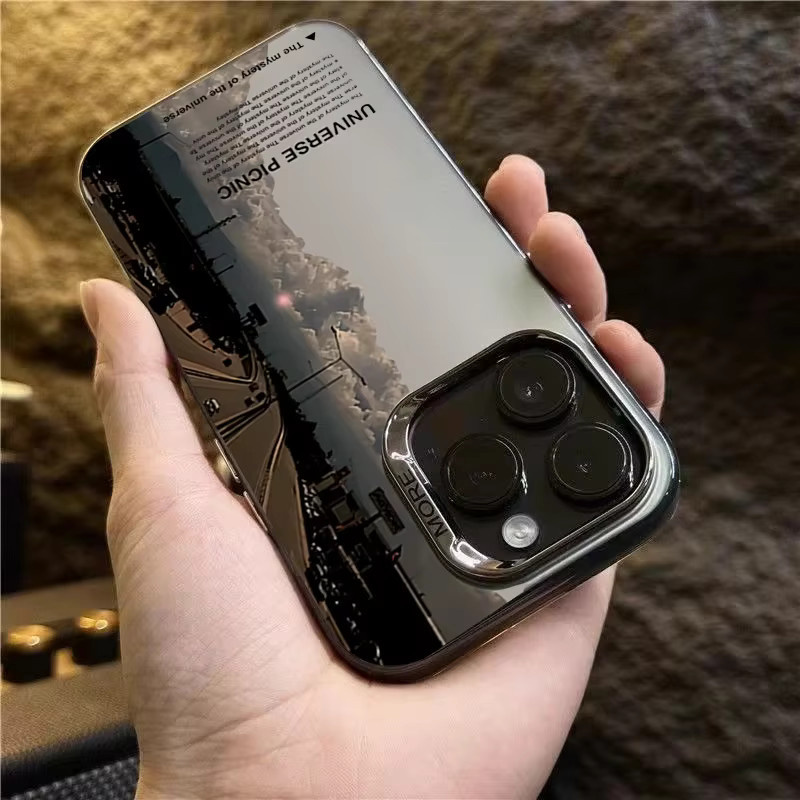 Stoßfeste iPhone Handyhülle mit Straßenlandschaft-Print und galvanisierter Rückseite für verschiedene iPhone Modelle - Bild 3