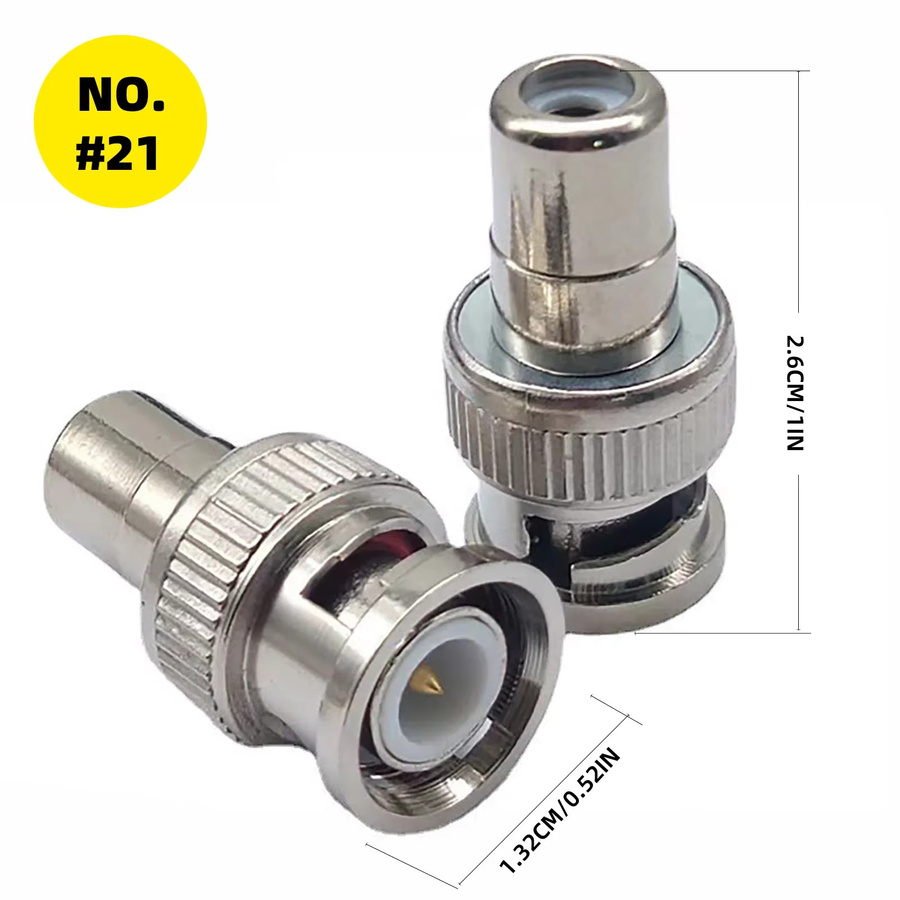 QXNY 4-teiliges BNC-Adapter-Set mit RCA Q9 HD-Videosteckern für CCTV-Kameraüberwachung und Radioantennen, koaxial und lötfrei - Bild 2