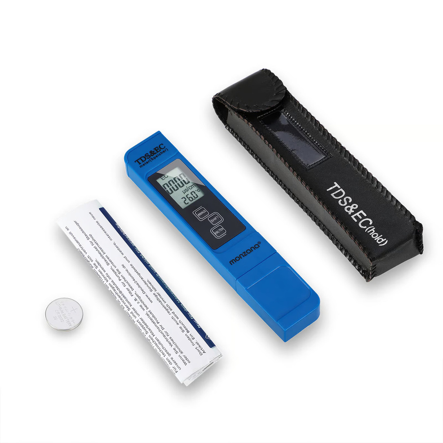 Monzana Digitaler Wassertester mit LCD-Anzeige als 3in1 TDS-, EC- und Temperaturmessgerät in Blau - Bild 2