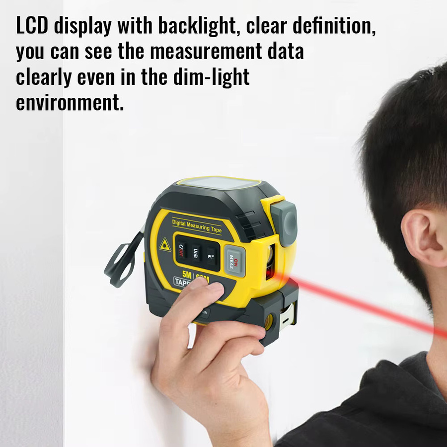 ANENG 3-in-1 Laser-Entfernungsmesser Digitales Distanzmessgerät für Flächen- und Distanzmessung in Gelb mit 40m Reichweite - Bild 5