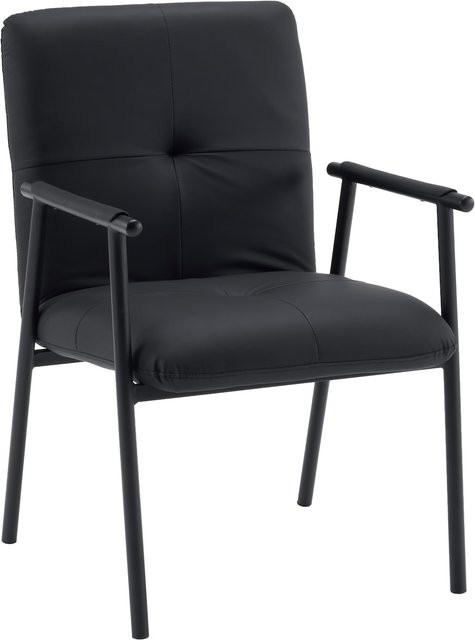 hjh LIVING Polsterstuhl Lifea Flex in Schwarz mit Armlehnen und Kunstleder - Bild 1