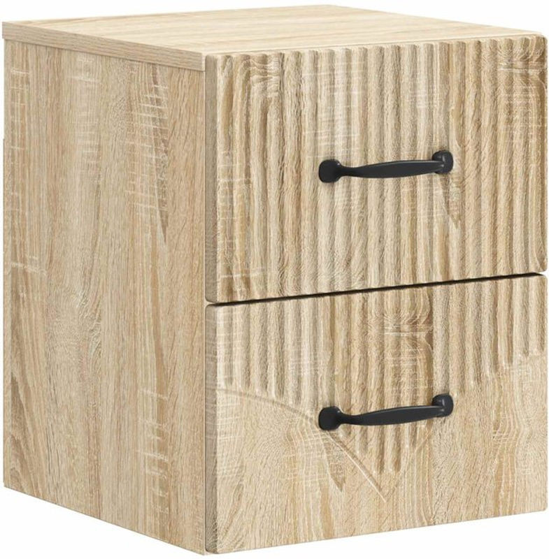 Wandmontierter Nachttisch vidaXL in Sonoma-Eiche Natur, Modernes Design, B/T/H: 34,5 x 33 x 40 cm - Bild 1