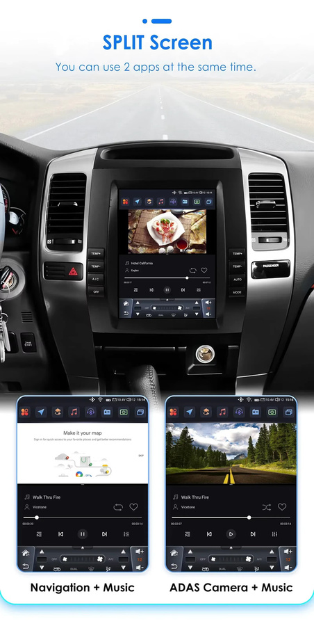OSSURET Android Autoradio mit vertikalem Bildschirm für Toyota Land Cruiser Prado 2002-2016 und Lexus GX470, Multimedia Player mit Carplay und Android Auto, Schwarz - Bild 5