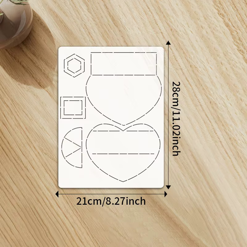 YOMDID Herzförmige Patchwork-Schablone aus transparentem PET für DIY-Musterkopie und Aufbewahrungsboxen - Bild 1