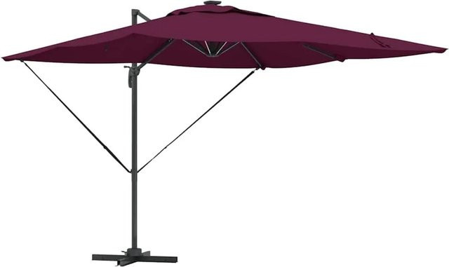 vidaXL Sonnenschirm mit Standfuß aus Aluminium in Bordeauxrot, B/T/H: 286 x 285 x 270 cm - Bild 1