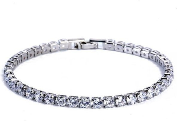 YIRAN Jewelry Tennis Armband, Messing, Zirkonia, Gold, 19cm, Damen - Bild 1