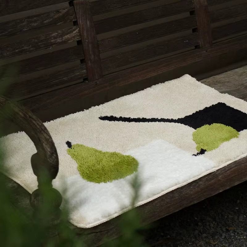 VIKAMA Pear Fun Teppich im skandinavischen Stil, rutschfeste und verdickte Fußmatte mit Tiermotiv in Mehrfarbig, B/T: 60 x 40 cm - Bild 2
