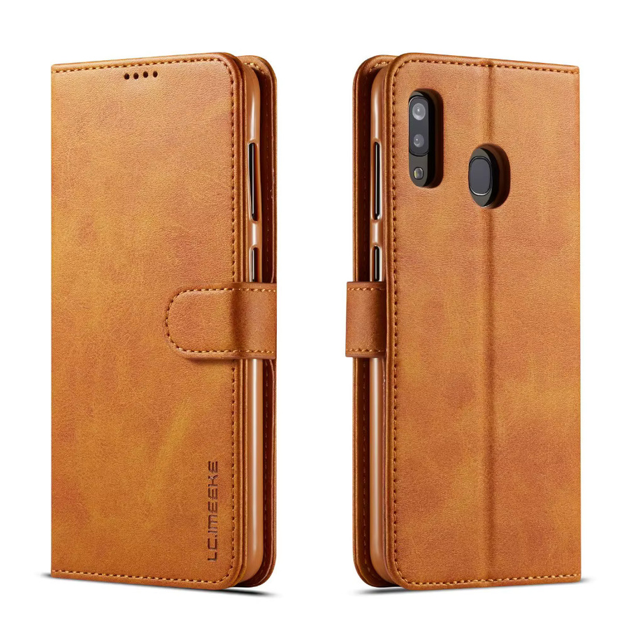 Leder Flip Case für Samsung Galaxy Modelle in Beige oder Braun - Bild 2