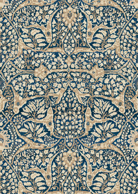 Lewis & Wood Tapete Alhambra 50 Marmara in Blau mit floralem und orientalischem Design, Vlies-Tapete, Breite: 134 cm - Bild 2