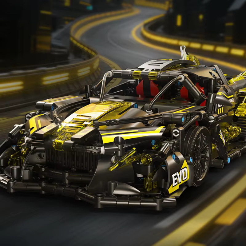 yaafun Technisches Supercar-Modell, Bausteine, Schwarz-Gold, 1:14, 1.160 Teile - Bild 3