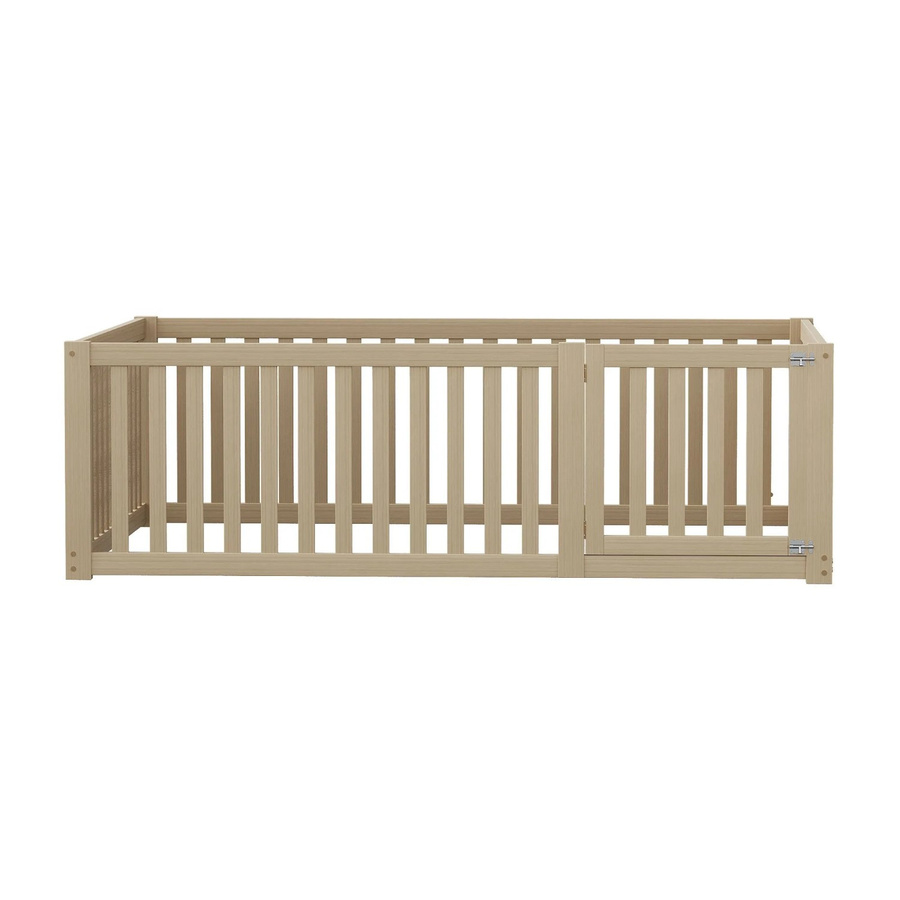 KOMHTOM Kinderbett mit Zaun und Tür aus Kiefernholz, Sperrholz und MDF, Holzfarbe, B/T/H: 140 x 200 x 60 cm - Bild 2