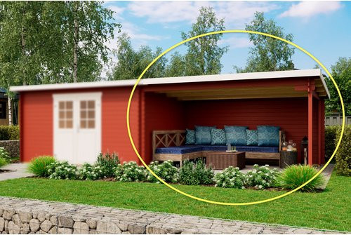 Mr. GARDENER Gartenhaus Malta aus Holz in Rot, B/H/T: 411 x 211 x 338,9 cm - Bild 1