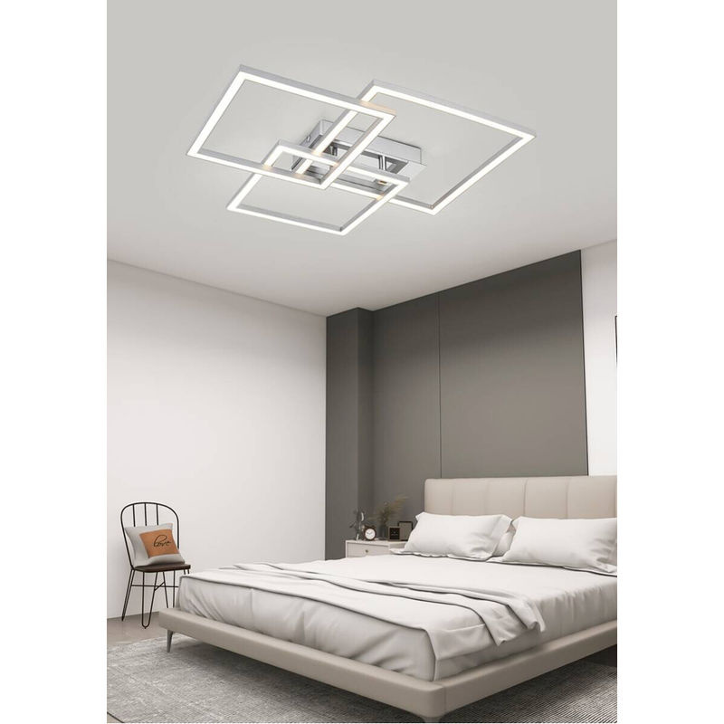 NOLO LED-Deckenleuchte Triple in Silber aus Kunststoff, B/H/T: 45 x 8 x 49,5 cm - Bild 2