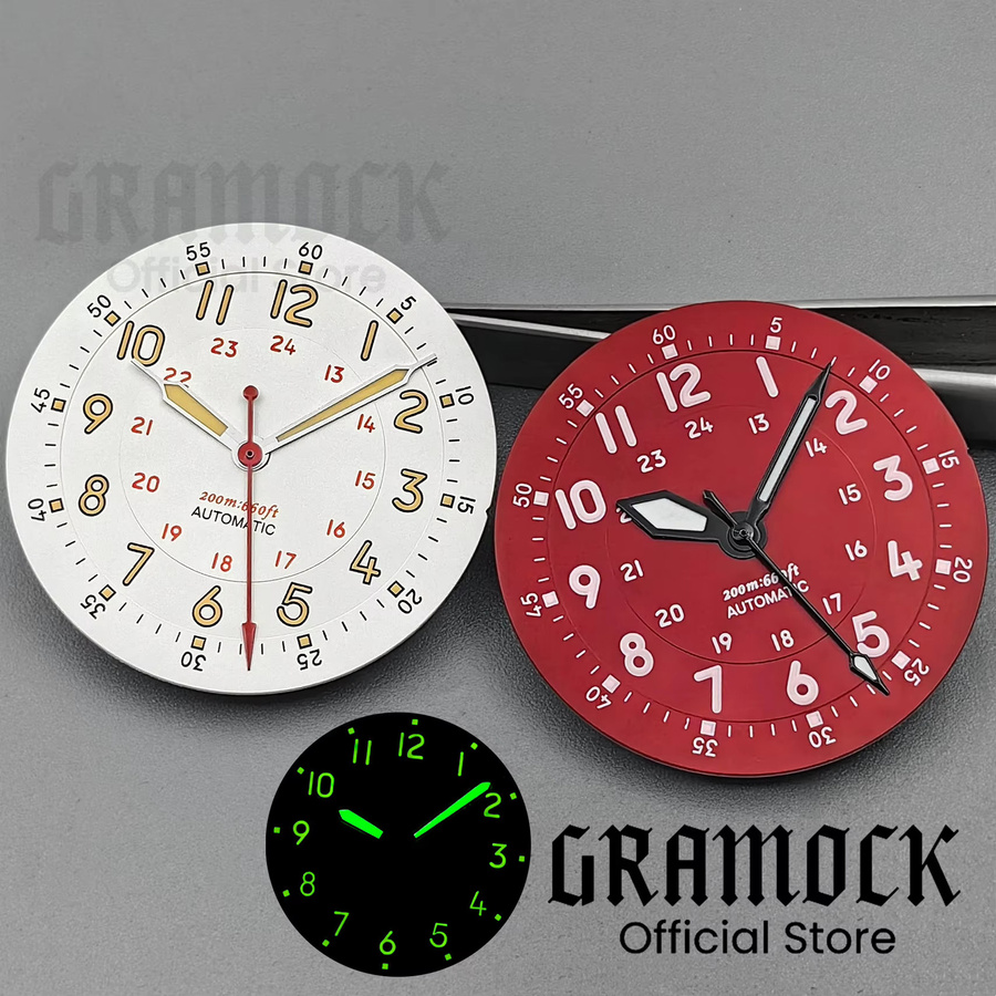 GRAMOCK Pilot-Zifferblatt, 29 mm, weiß, Unisex - Bild 2