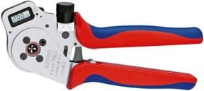 Knipex Vierdornpresszange 97 52 65 DG A für gedrehte Kontakte mit Mehrkomponenten-Hüllen, verchromt, rot, Länge: 240 mm - Bild 1