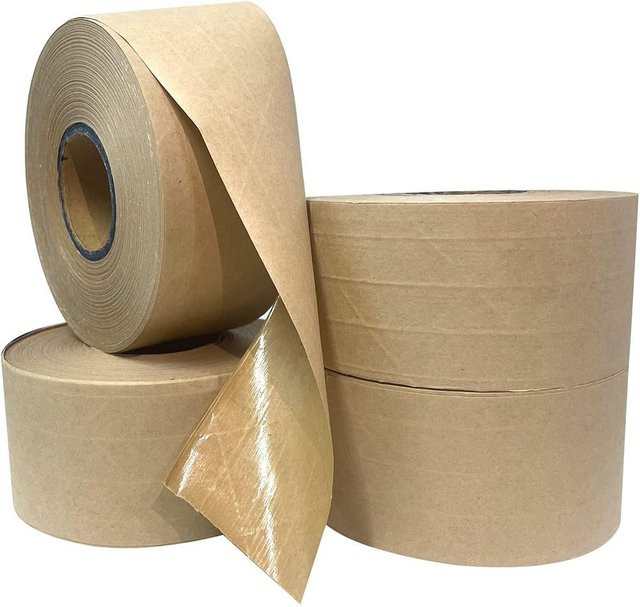 Selbstklebendes, gummiertes Kraftpapier-Verpackungsband in Braun, 30 m Rolle - Bild 1