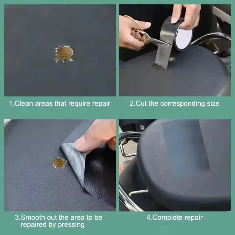 Schwarzes Stoffklebeband zur Reparatur von Kissen, Ledersitzen und Sofas - Bild 4