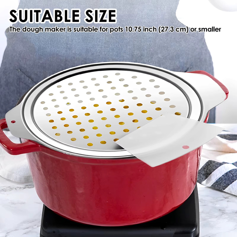 Willstar Spaetzle Maker Set aus Edelstahl in Silber mit feinem Sieb, Schaber und Skimmer-Löffel für traditionelle Eiernudeln - Bild 4