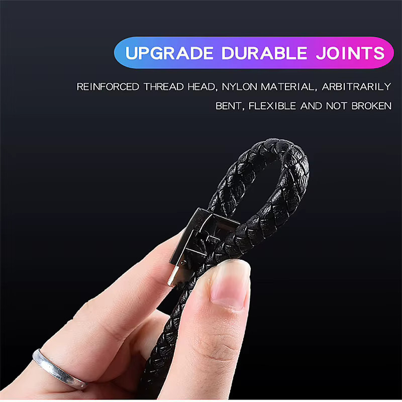 ILEPO USB C auf USB C Armbandkabel PD60W Schnellladekabel für iPhone 15 14 Samsung Huawei Xiaomi in Schwarz - Bild 2
