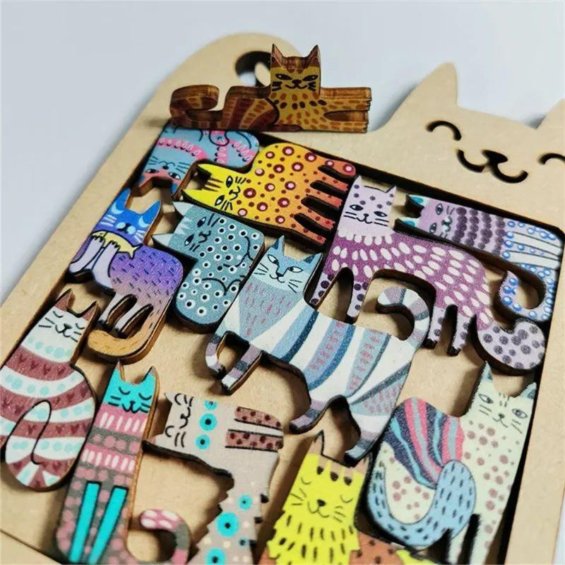 Feisifan Katzen Puzzle, Holz, Mehrfarbig, ab 14 Jahre - Bild 3