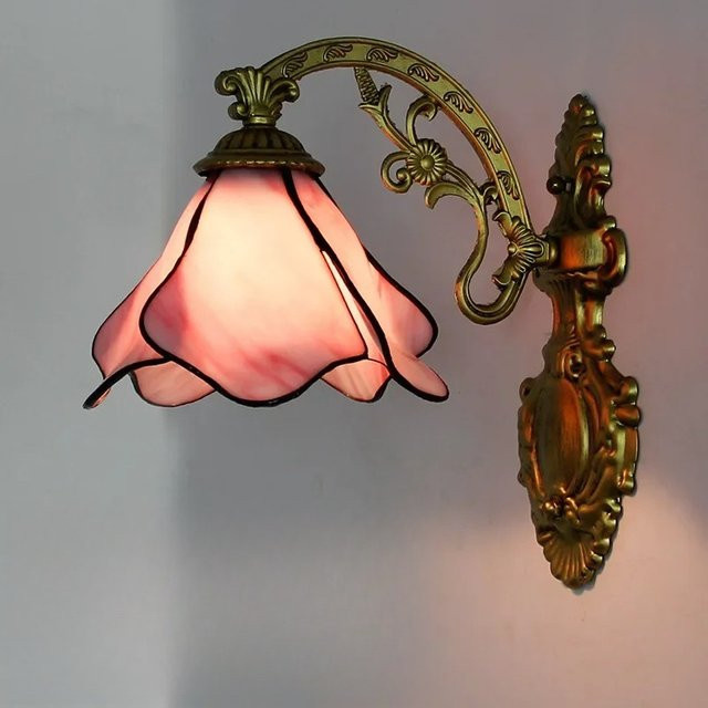 Dekorative Retro Glas Wandlampe in Mehrfarbig für Schlafzimmer, Wohnzimmer und Flur - Bild 1