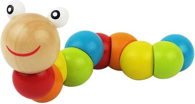 Kidsly Montessori Wurm frisst Frucht Holzpuzzle, Lernspielzeug, ab 0 Jahre - Bild 1