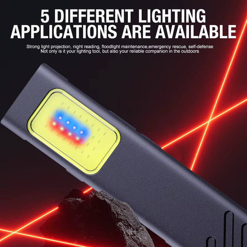 KDULIT Wiederaufladbare Mini-LED-Taschenlampe mit 800LM, Magnetische Tragbare Taschenlampe in Schwarz für Arbeit, Camping und Notfälle - Bild 4