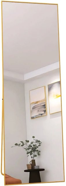 PXloue Ganzkörperspiegel in Gold mit Aluminiumrahmen, Hängend oder Lehnend, H x B: 150 x 40 cm - Bild 1